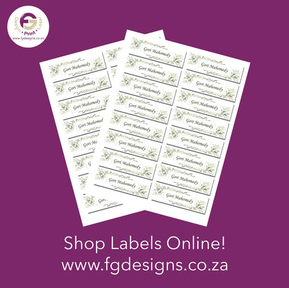 Name Labels - FG Design • Print • Laser