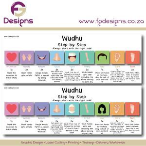 Wudhu Chart Printable - FG Design • Print • Laser