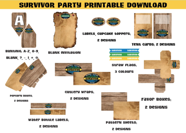 Survivor Party Pack Printable